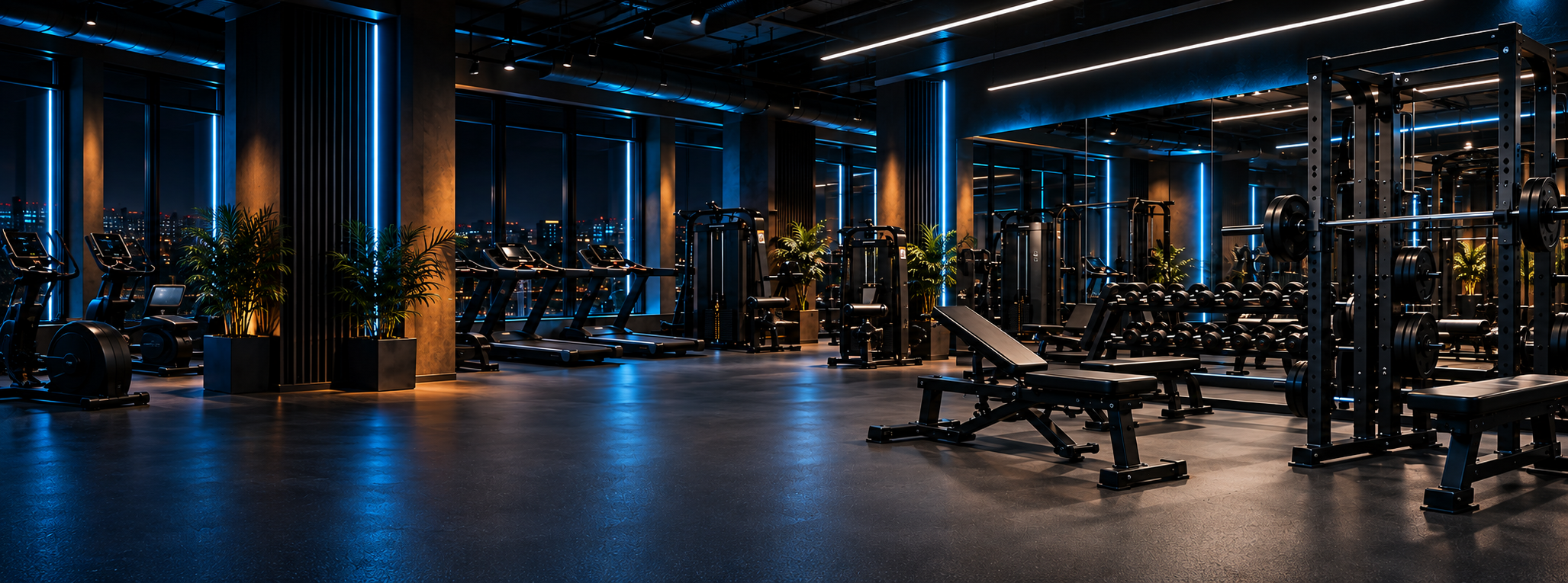 Moderné fitness centrum s posilňovacími a kardio strojmi